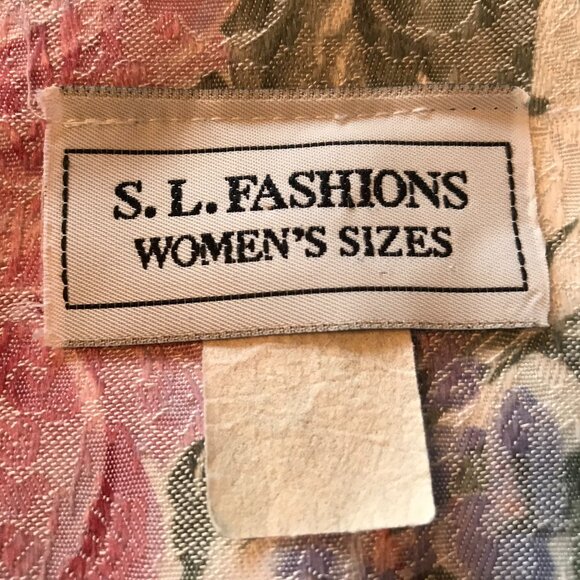 S.L. Fashions 70s Floral Blazer: Vintage Short Sleeve Jacket, Women's Size 16 - Picture 8 of 13